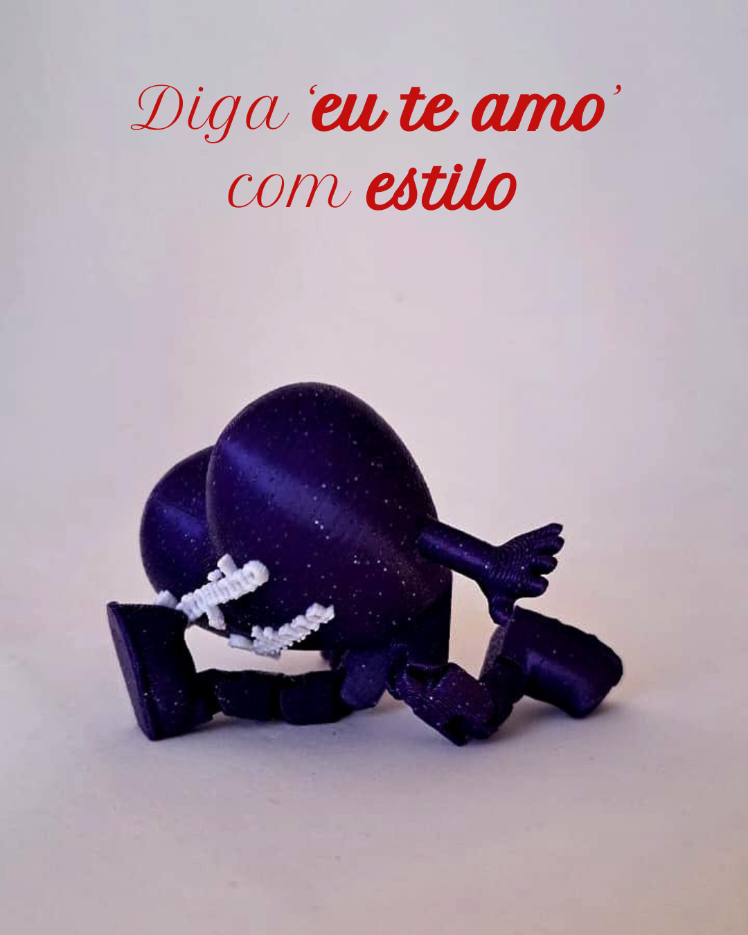 ❤️ Coração 3D Personalizado com Nome Personalizado e perninhas flexíveis – Declare seu amor com criatividade