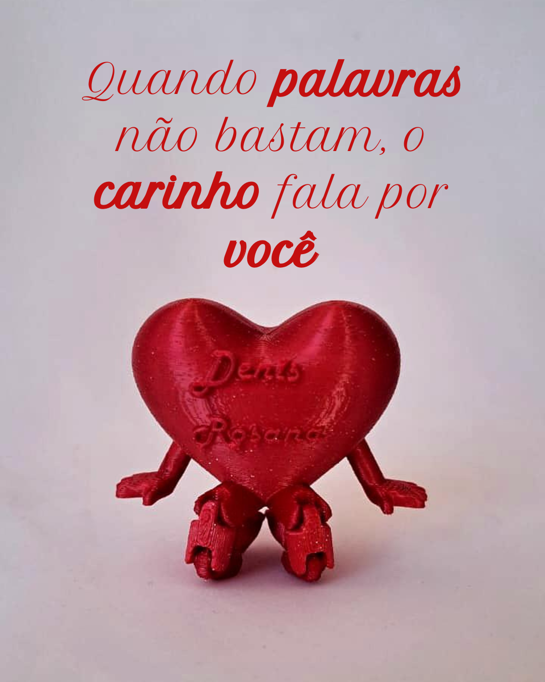 ❤️ Coração 3D Personalizado com Nome Personalizado e perninhas flexíveis – Declare seu amor com criatividade